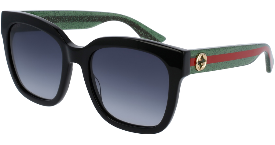 Gucci Sonnenbrille Damen Gucci GG0034SN 002 Schwarz/Grün Ansicht 1