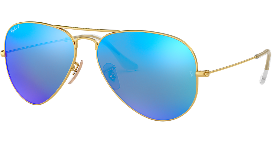 Ray-Ban Sonnenbrille Unisex Ray-Ban Aviator Flash Lenses RB3025 112/4L Gold/Blau Verspiegelt 58 - MEDIUM Ansicht 1