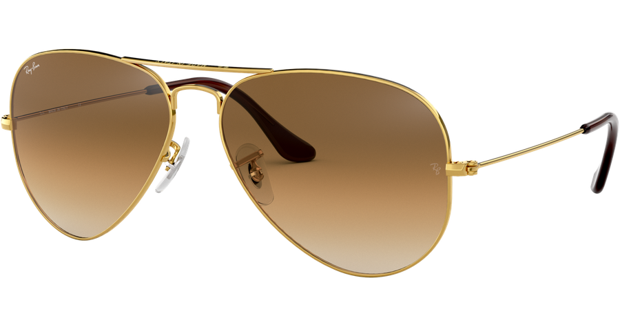 Ray-Ban Sonnenbrille Unisex Ray-Ban Aviator Gradient RB3025 Glänzend Gold / Verlauf Hellbraun 001/51 58 - MEDIUM Ansicht 1