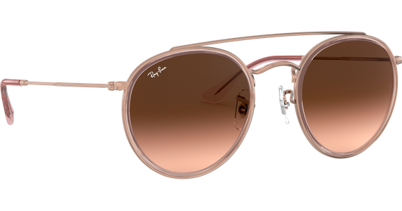 Ray-Ban RB3647N Round Double Bridge Glänzend Kupfer / Verlauf Braun 9069A5 51 - Ansicht 5