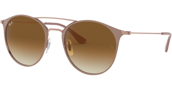 Ray-Ban RB3546 907151 Glänzendes Beige auf Kupfer/Hellbraun - Ansicht 2