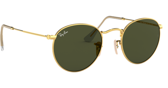 Ray-Ban Round Metal RB3447 Glänzend Gold / Grün 001 50 - Ansicht 5