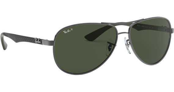 Ray-Ban RB8313 Carbonfaser Glänzend Gunmetall / Grün Polarisiert 004/N5 61 - Ansicht 5