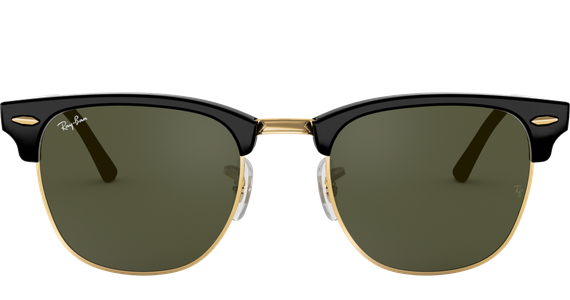 Ray-Ban RB3016 Clubmaster Classic Glänzend Schwarz / Grün W0365 51 - Ansicht 2