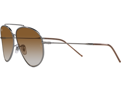 Ray-Ban Sonnenbrille Unisex Ray-Ban Aviator Reverse RBR0101S 004/CB Silber/Braun - MEDIUM Ansicht 2