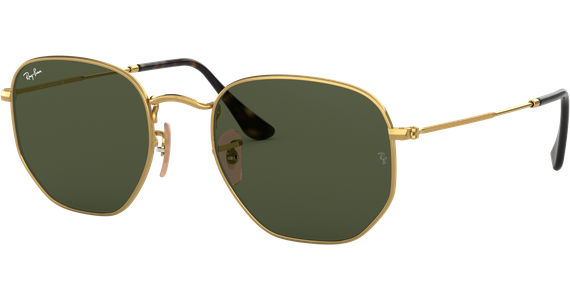 Ray-Ban RB3548N Hexagonal Flat Lenses Glänzend Gold / Grün 001 51 - Ansicht 2