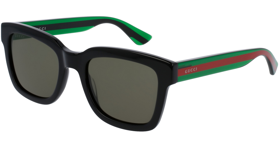 Gucci Sonnenbrille Herren Gucci GG0001SN-002 52, Schwarz/Grün/Rot Ansicht 1