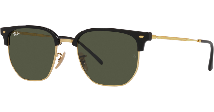 Ray-Ban Sonnenbrille Unisex Ray-Ban New Clubmaster RB4416 Glänzendes Schwarz auf Gold/ Grün 601/31 Ansicht 1