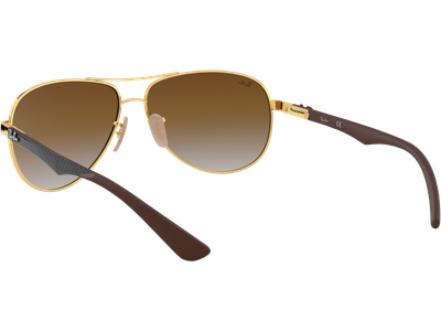 Ray-Ban Sonnenbrille Herren Ray-Ban RB8313 Carbonfaser Glänzend Gold / Verlauf Hellbraun 001/51 61 Ansicht 5