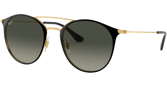 Ray-Ban RB3546 Glänzend Schwarz / Verlauf Grau 187/71 52 - Ansicht 3