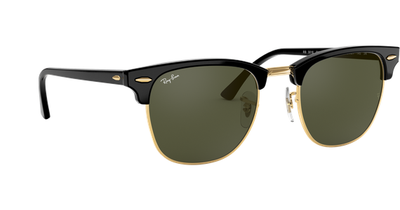 Ray-Ban RB3016 Clubmaster Classic Glänzend Schwarz / Grün W0365 51 - Ansicht 5