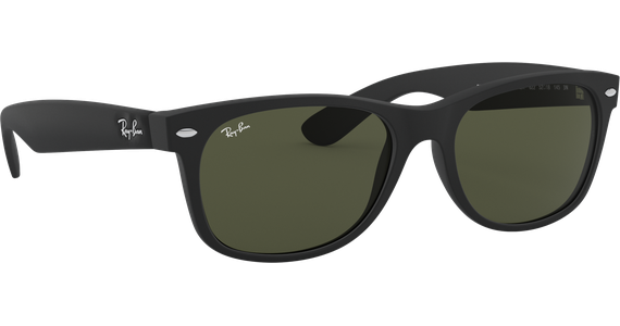 Ray-Ban RB2132 New Wayfarer Classic Matt Schwarz / Grün 622 55 - Ansicht 5