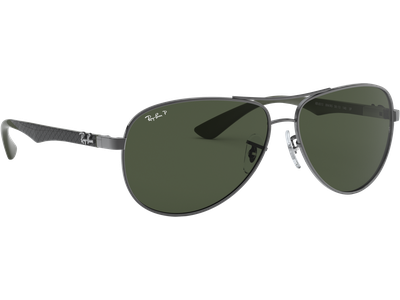 Ray-Ban Sonnenbrille Herren Ray-Ban RB8313 Carbonfaser Glänzend Gunmetall / Grün Polarisiert 004/N5 61 Ansicht 4