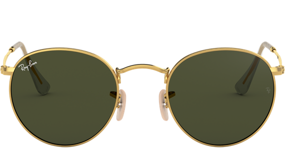 Ray-Ban Round Metal RB3447 Glänzend Gold / Grün 001 50 - Ansicht 2