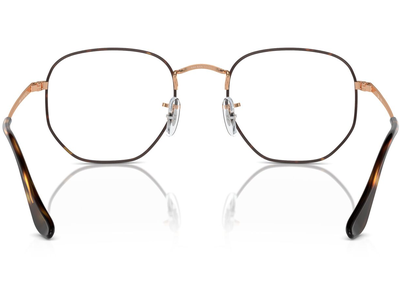 Ray-Ban Brille Unisex Ray-Ban 0RX6448 3176, Glänzendes Havana auf Roségold - SMALL Ansicht 5