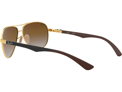 Ray-Ban Sonnenbrille Herren Ray-Ban RB8313 Carbonfaser Glänzend Gold / Verlauf Hellbraun 001/51 61 Ansicht 4