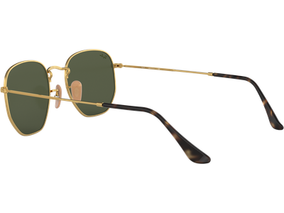 Ray-Ban Sonnenbrille Unisex Ray-Ban RB3548N Hexagonal Flat Lenses Glänzend Gold / Grün 001 51 Ansicht 4