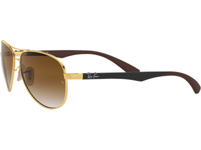 Ray-Ban Sonnenbrille Herren Ray-Ban RB8313 Carbonfaser Glänzend Gold / Verlauf Hellbraun 001/51 61 Ansicht 2